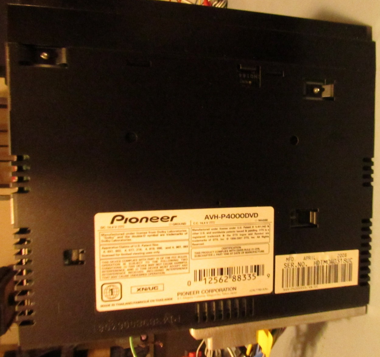 Pioneer AVH-P4000DVD AM FM CD DVD Car Stereo Remote Digital Display Parts Only