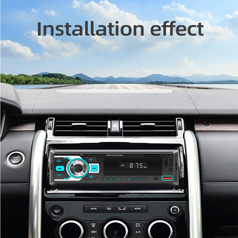 US Car Stereo Bluetooth USB TF FM MP3 Player AUX 1Din Voice Assistant WMA/WAV×1