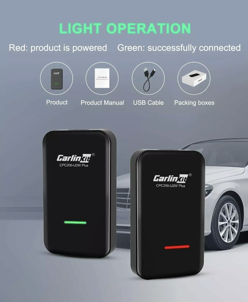 NEW CarlinKit CPC200-U2W-Plus 3.0 Wireless CarPlay Adapter USB for Factory Wired