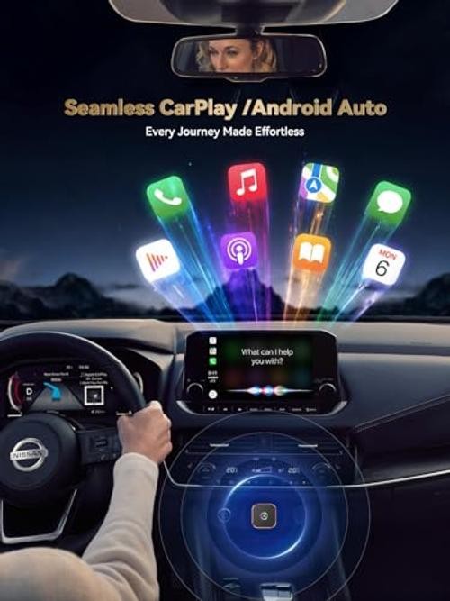 2026 Wireless CarPlay & Android Auto Adapter, Mini 2-in-1 Plug & Medium Orange