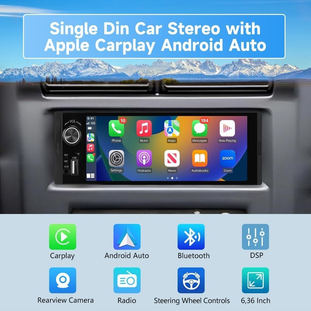 Bluetooth Stereo with 720P Backup Camera and 5-Band EQ for Perfect Audio Control
