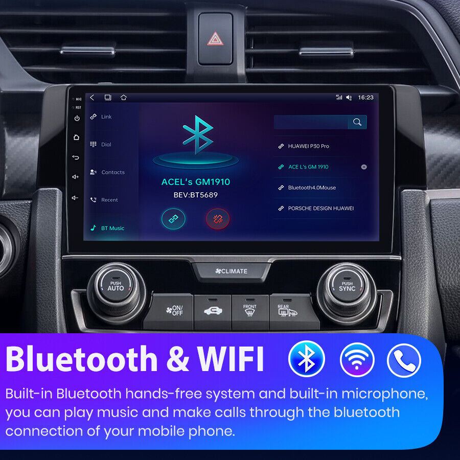 64G Android 15 Carplay Stereo Radio GPS For Honda Civic 2016 2017 2018 2019 2020