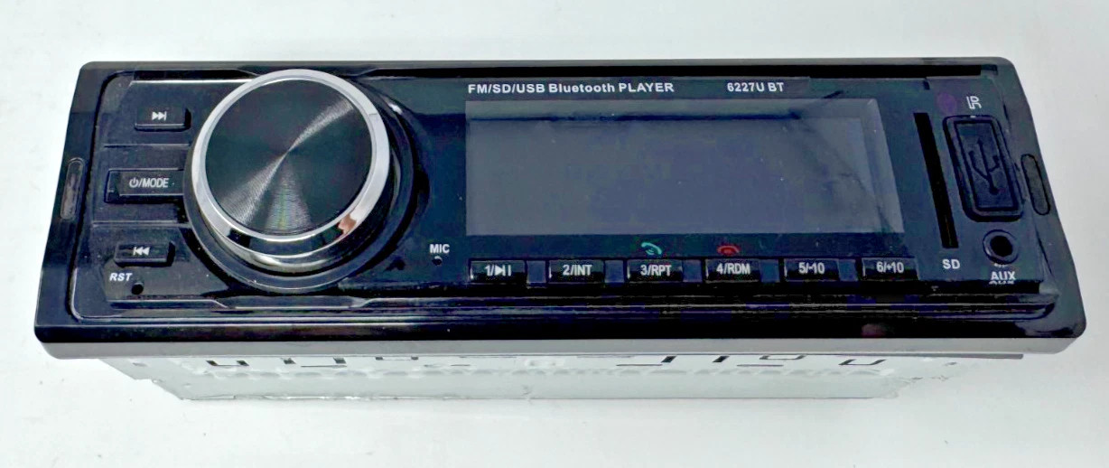 6227U BT Single Din Car Stereo With Bluetooth AUX USB *NO CD PLAYER*