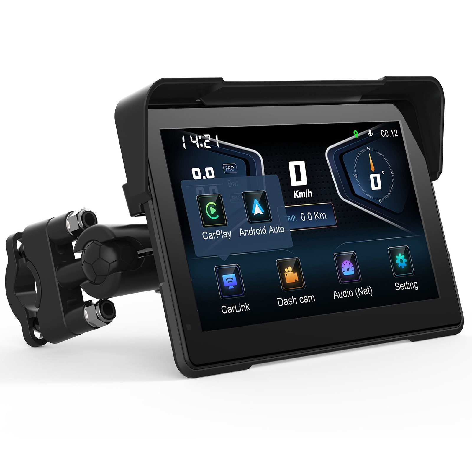 Touch Screen Motorcycles Navigator GPS with camera DVR&TPMS 7″ Wireless CarPlay
