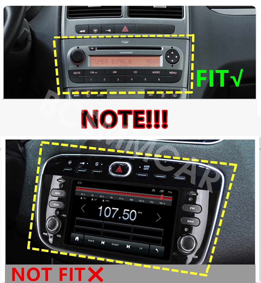 1 Din Car MP5 Player GPS Navi Head Unit Android 15 Fit For Fiat Punto 2007-2013
