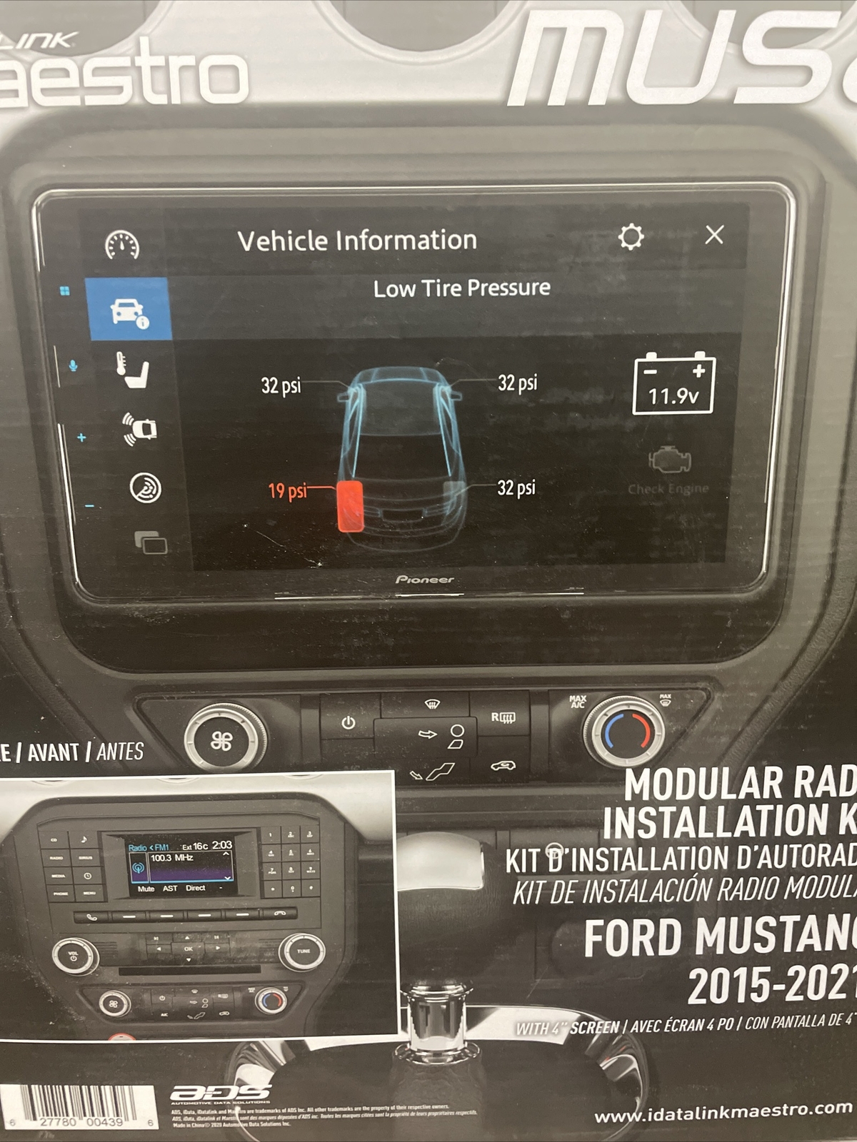 Plug and Play 2015-2021 Mustang Pioneer Maestro Radio Install Kit DIY