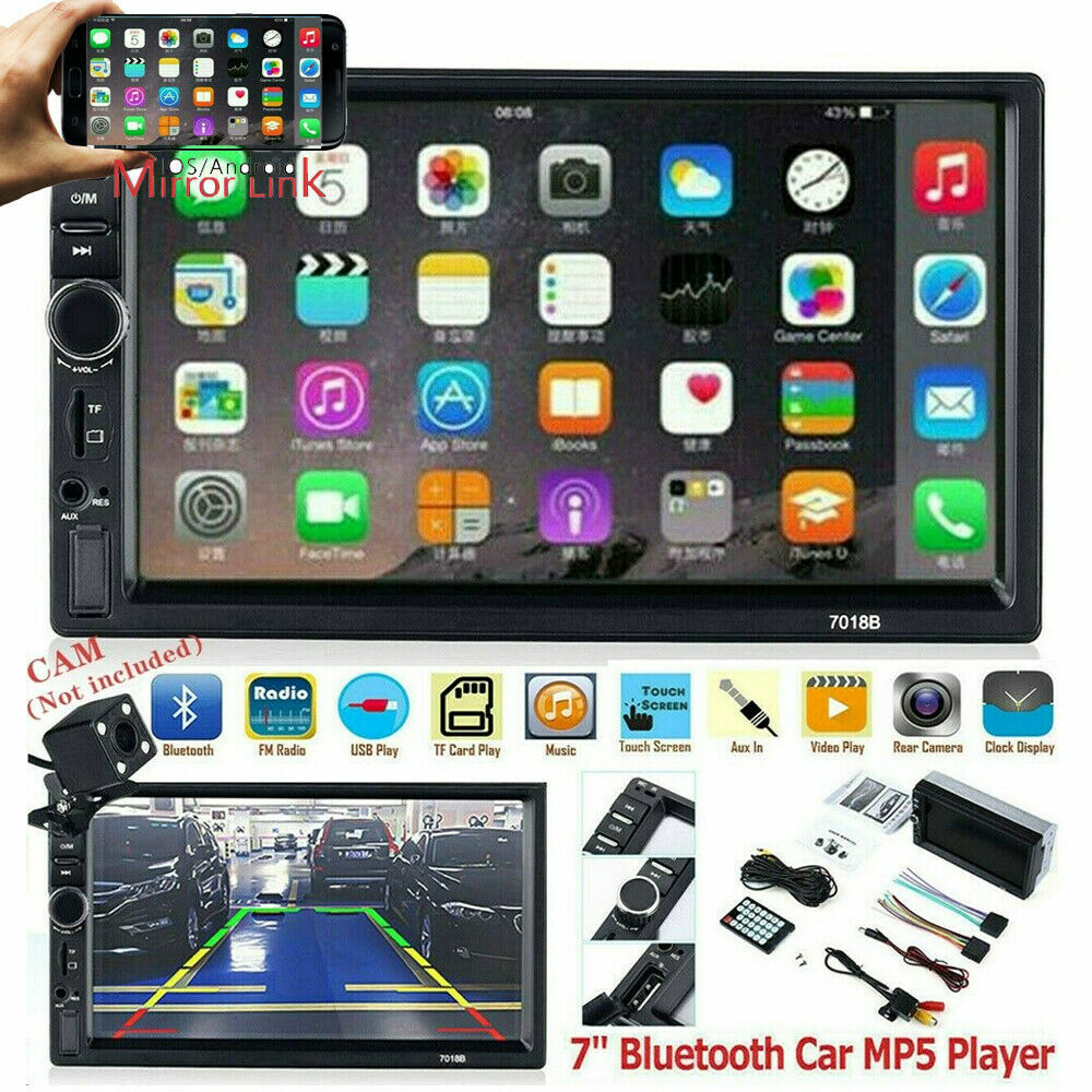 7″ Double 7018B 2DIN Car Stereo Radio MP5 Player Touch Screen FM Bluetooth AUX