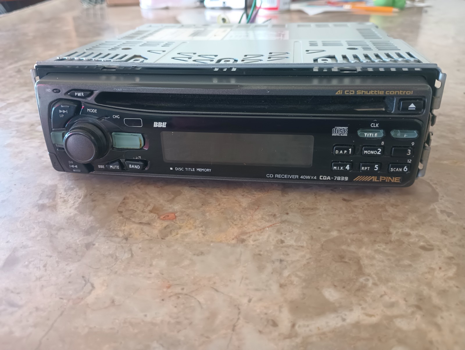 Vintage Alpine CDA-7839 CD Receiver w/ Wiring Harness Tested & Works