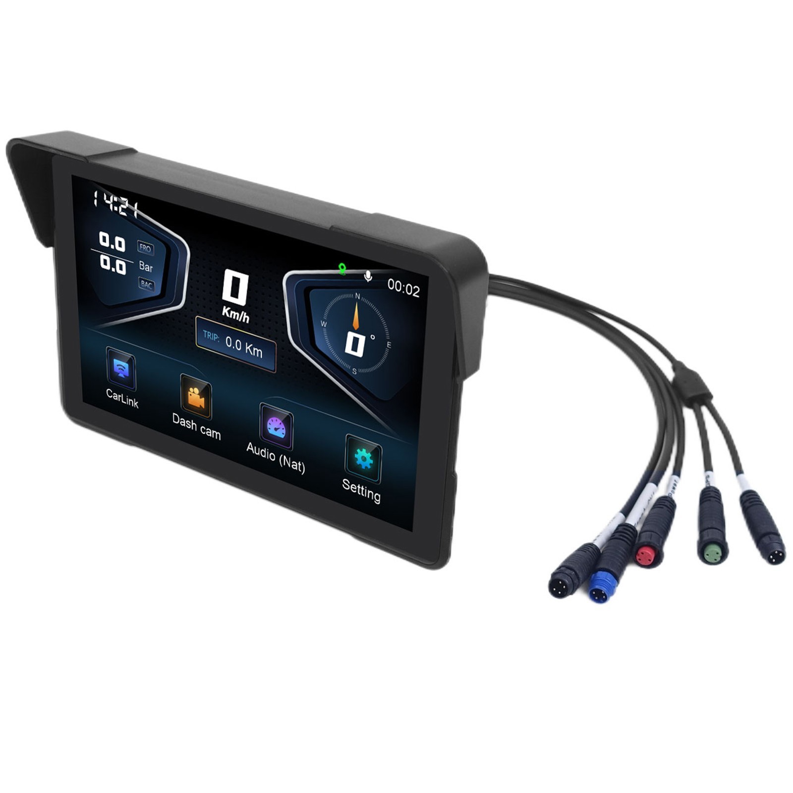 Touch Screen Motorcycles Navigator GPS with camera DVR&TPMS 7″ Wireless CarPlay
