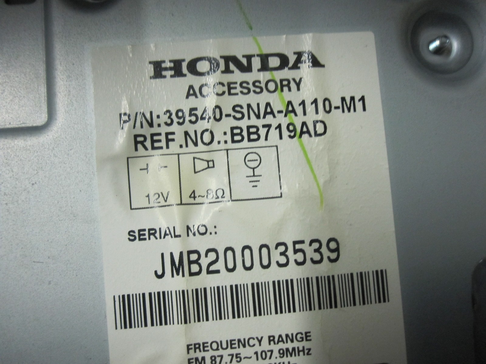 NO CODE 2007-2009 Honda Civic 4dr Hybrid Am Screen Stereo Radio AC Control Trim