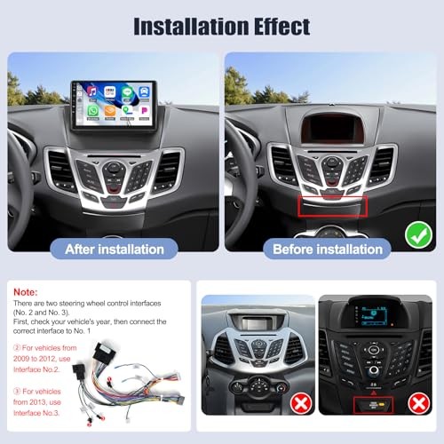 4G+64G Android 13 Car Stereo for Ford Fiesta 2009-2014 9 Inch Touch Screen
