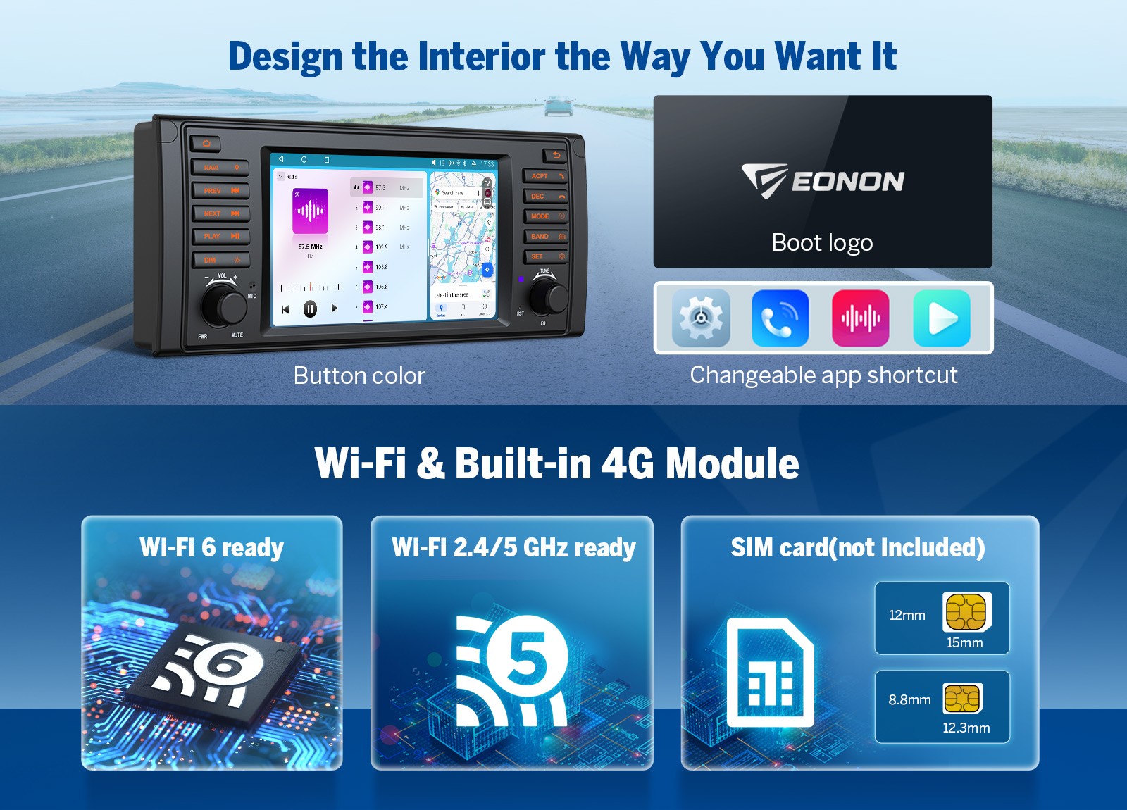 7″ Android 14 6+64GB Car GPS Stereo Radio CarPlay Head Unit DSP for BMW E39 540i