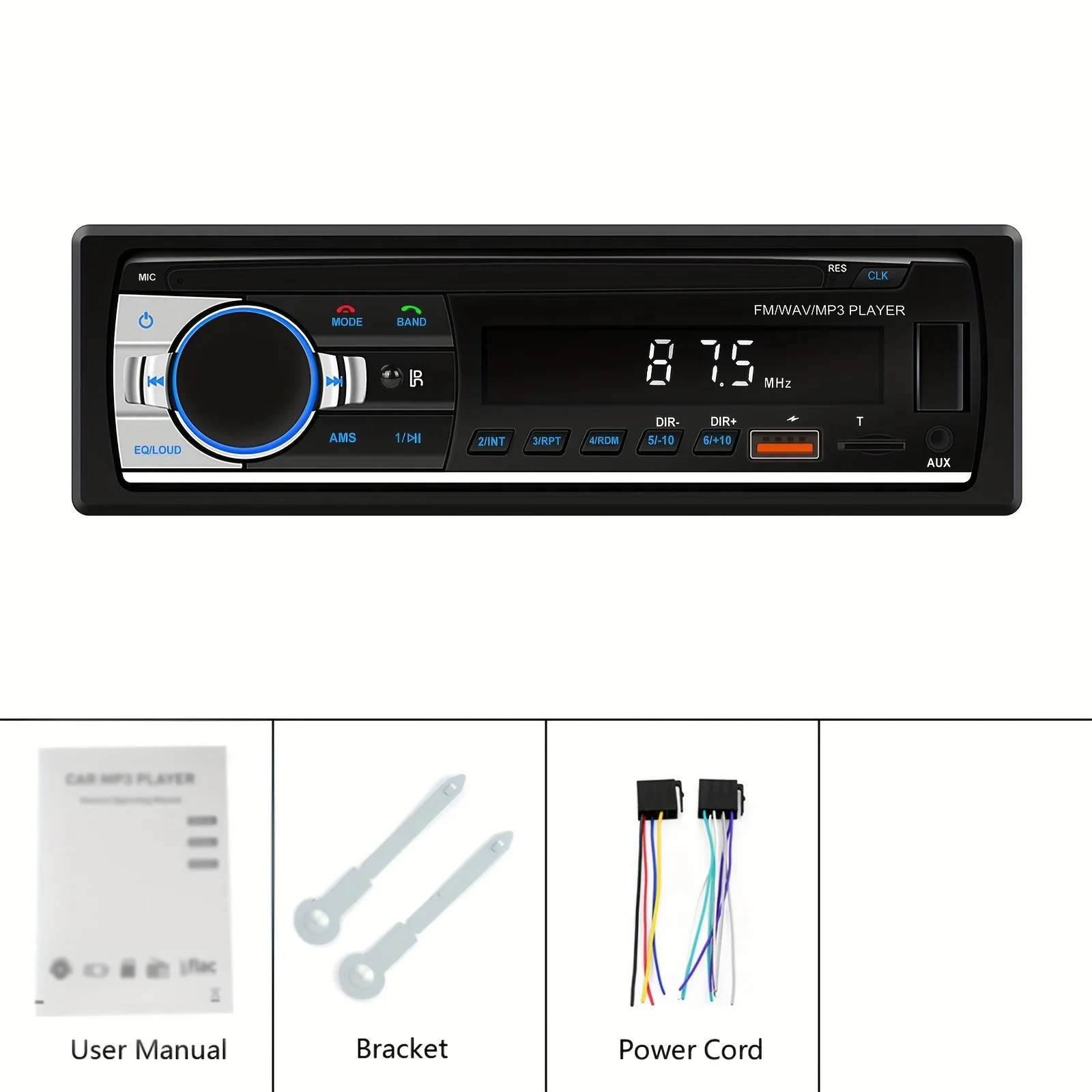 1DIN In-Dash FM Car Stereo,MP3 Player,RCA/USB/SD/AUX-IN Support,Vehicle System