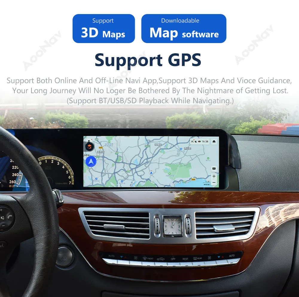 12.3″ Android Car Radio Stereo Carplay Multimedia For Benz S Class W221 2005-13