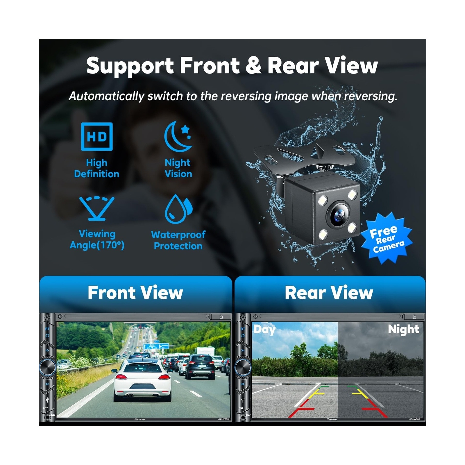 Upgrade Wireless Double Din Car Stereo with Carplay, Android Auto, Bluetooth,…