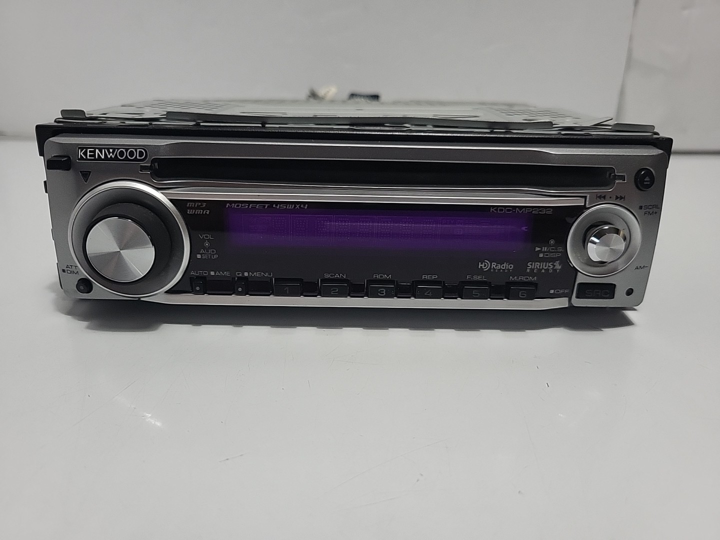Kenwood KDC MP232 Car Stereo Cd Player Not Tested Complete Cage Trim Ring Plug