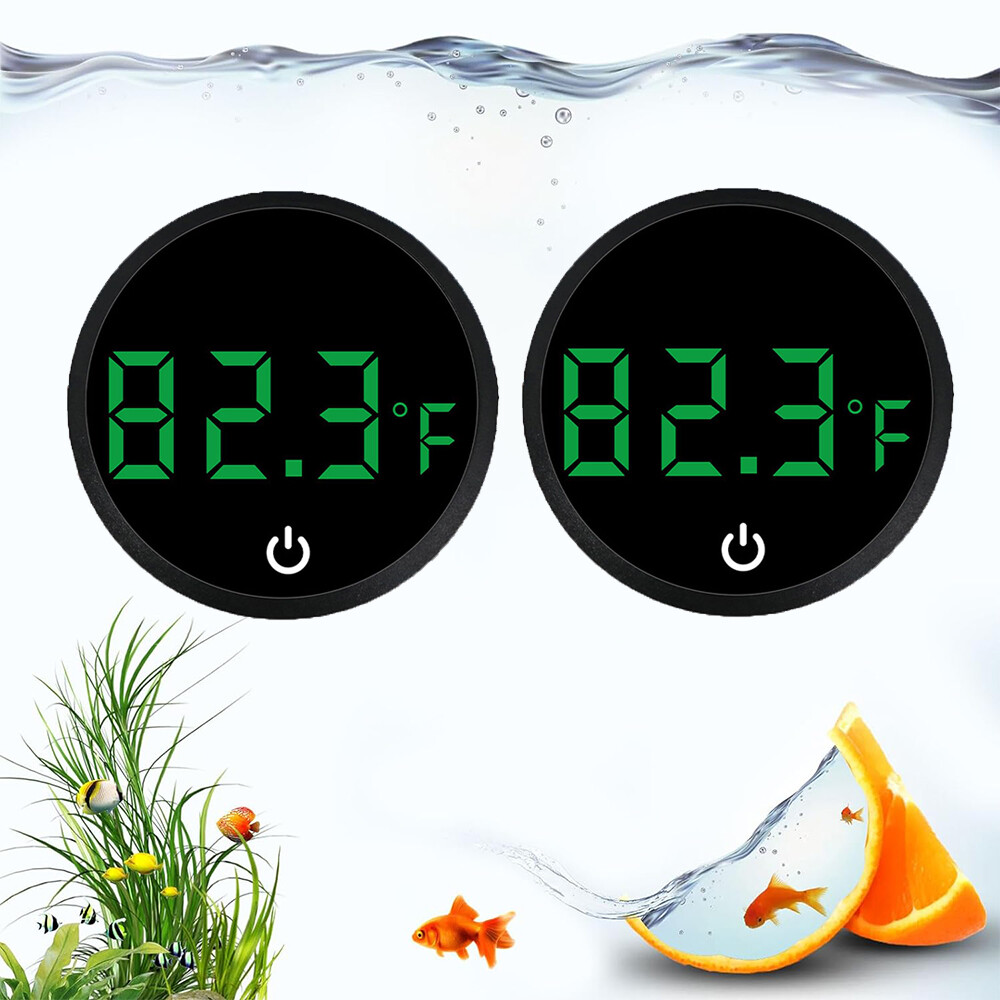 2xAquarium Digital Thermometer LED Fish Tank Temperature Gauge with Touch Screen