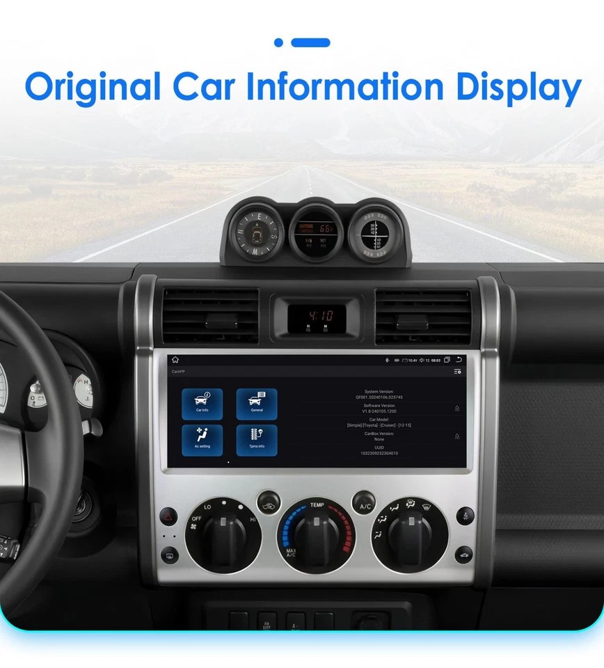 12.3Inch Car Stereo Radio For Toyota FJ Land Cruiser 2006-2021 GPS Carplay Navi