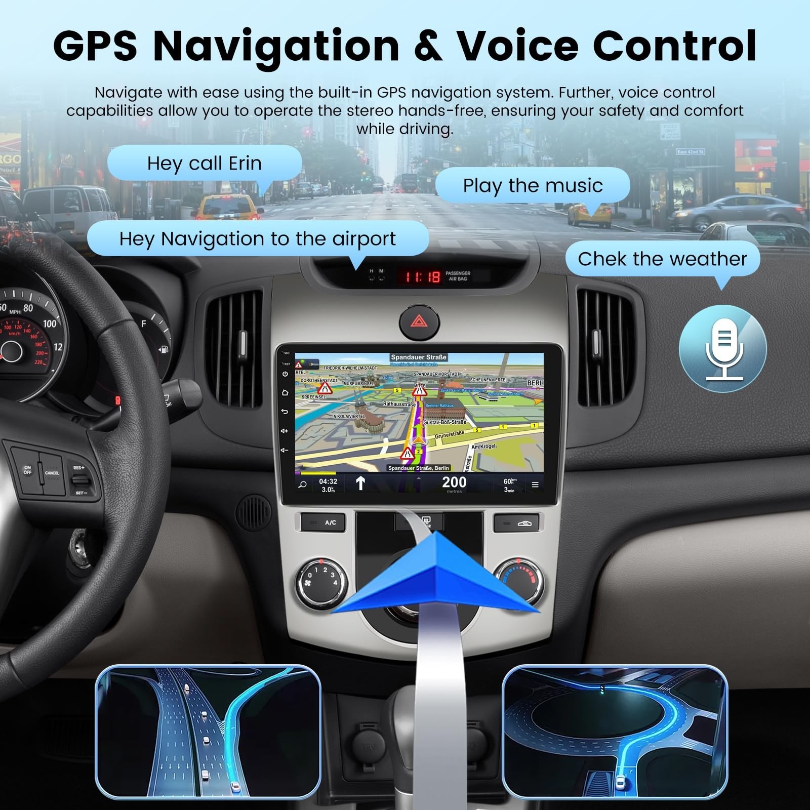 [2+64G] for KIA Forte 2009-2017 (Manual A/C) Android Radio, 9 inch Touchscree…