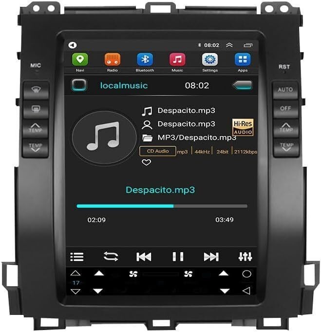 10.4″ Android 64GB Car Stereo Radio Carplay For 02-09 Toyota Land Cruiser Prado