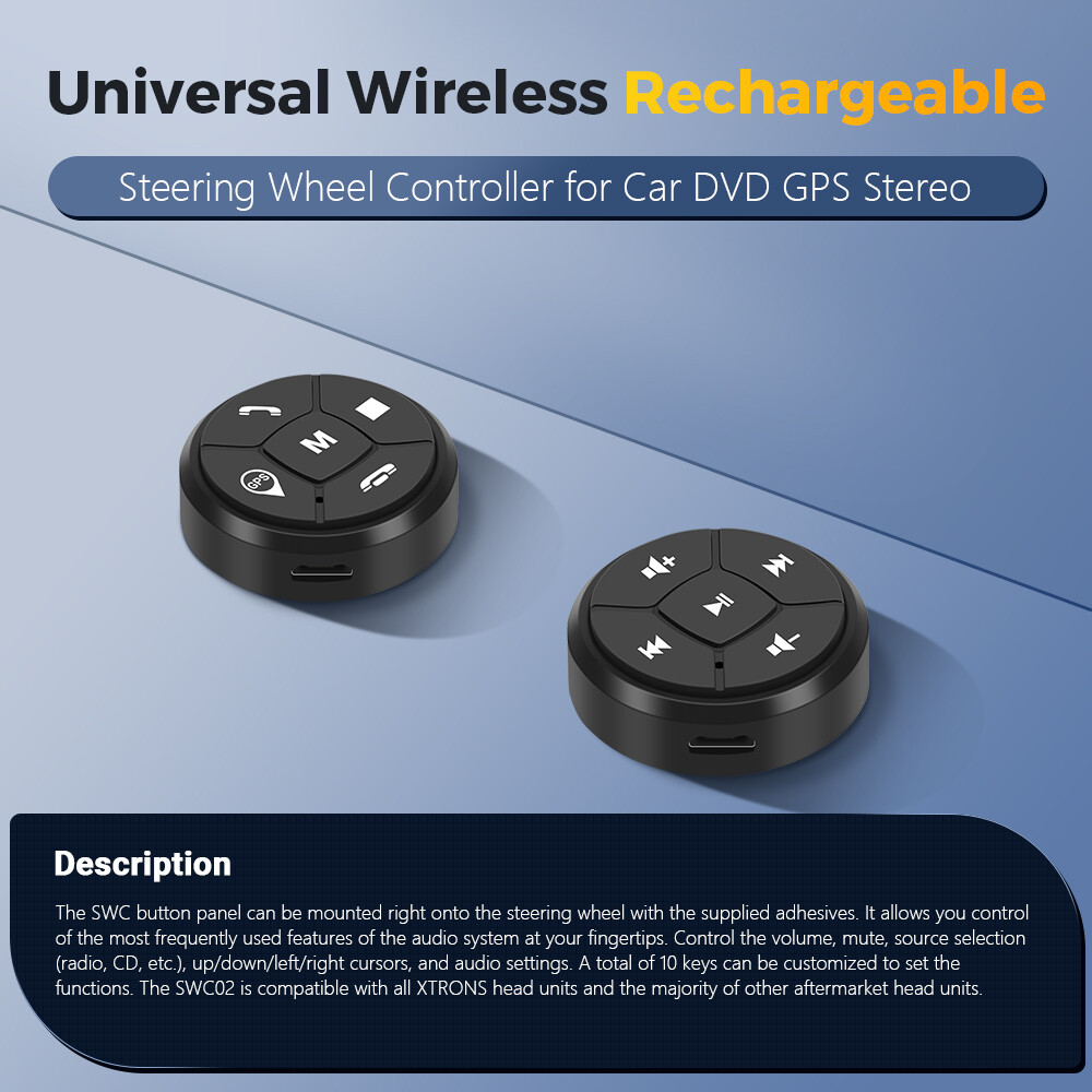 XTRONS Wireless Car Steering Wheel Remote Control Button For Car Stereo DVD GPS