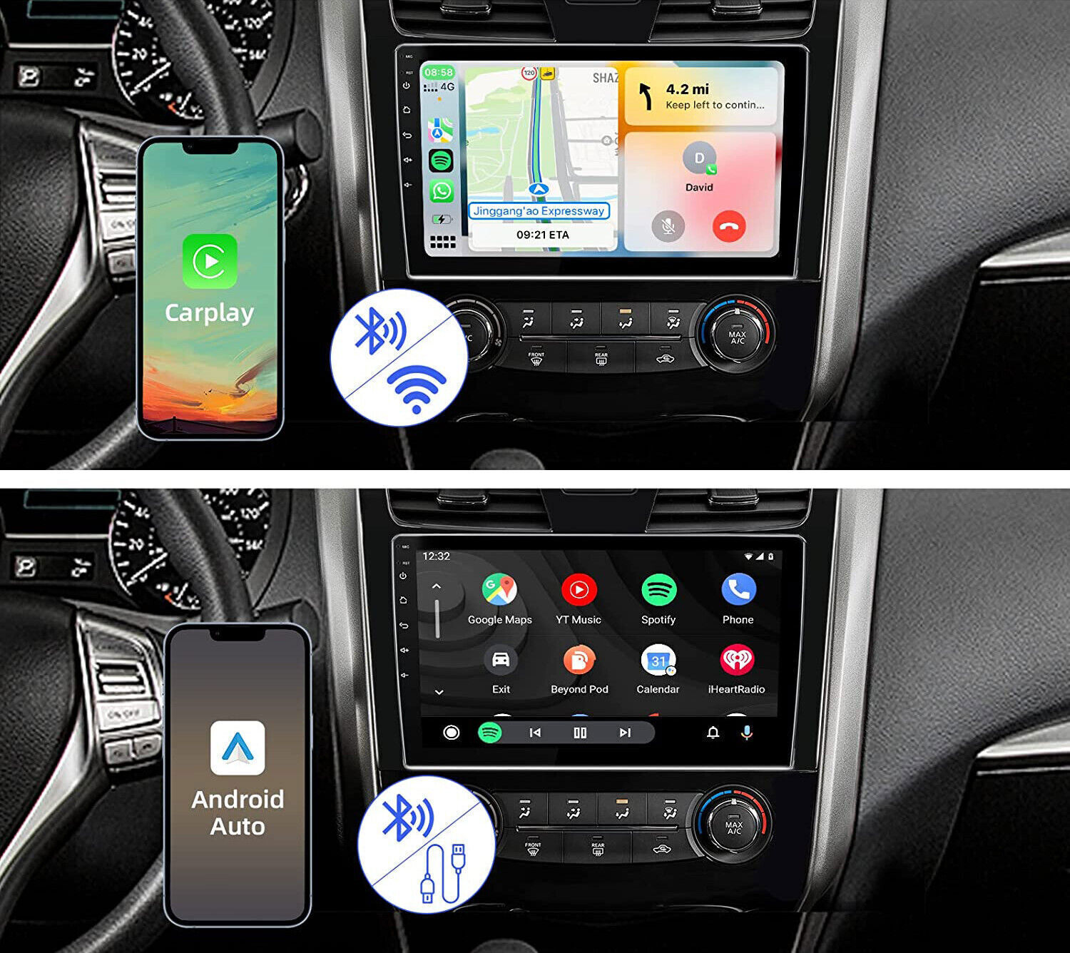 For 2013-2018 Nissan Altima Apple Carplay Car Radio Android 12 GPS FM Stereo DSP