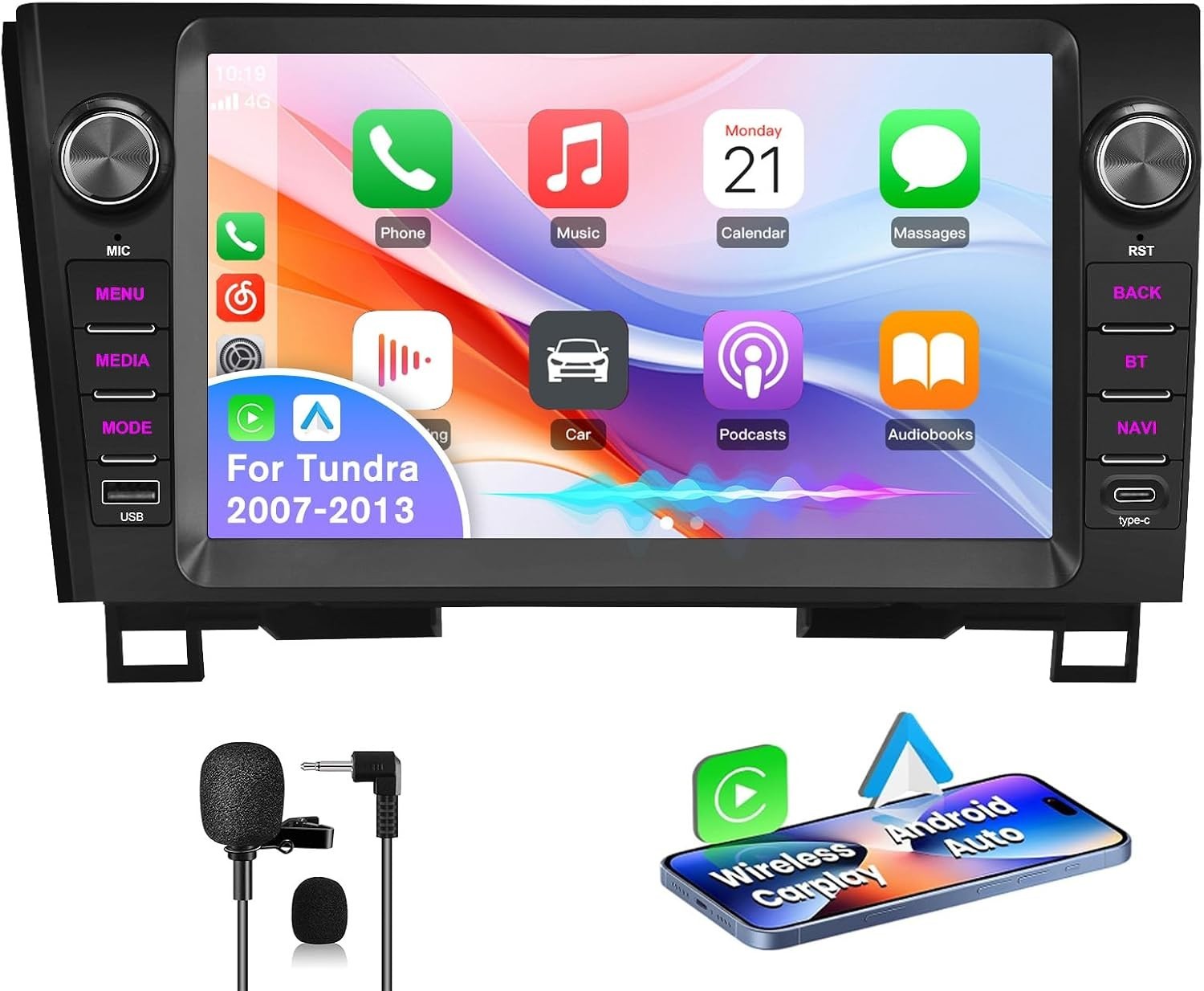 9″ 32G Android Auto Carplay for Toyota Tundra 2007-2013; Sequoia 2008-2018
