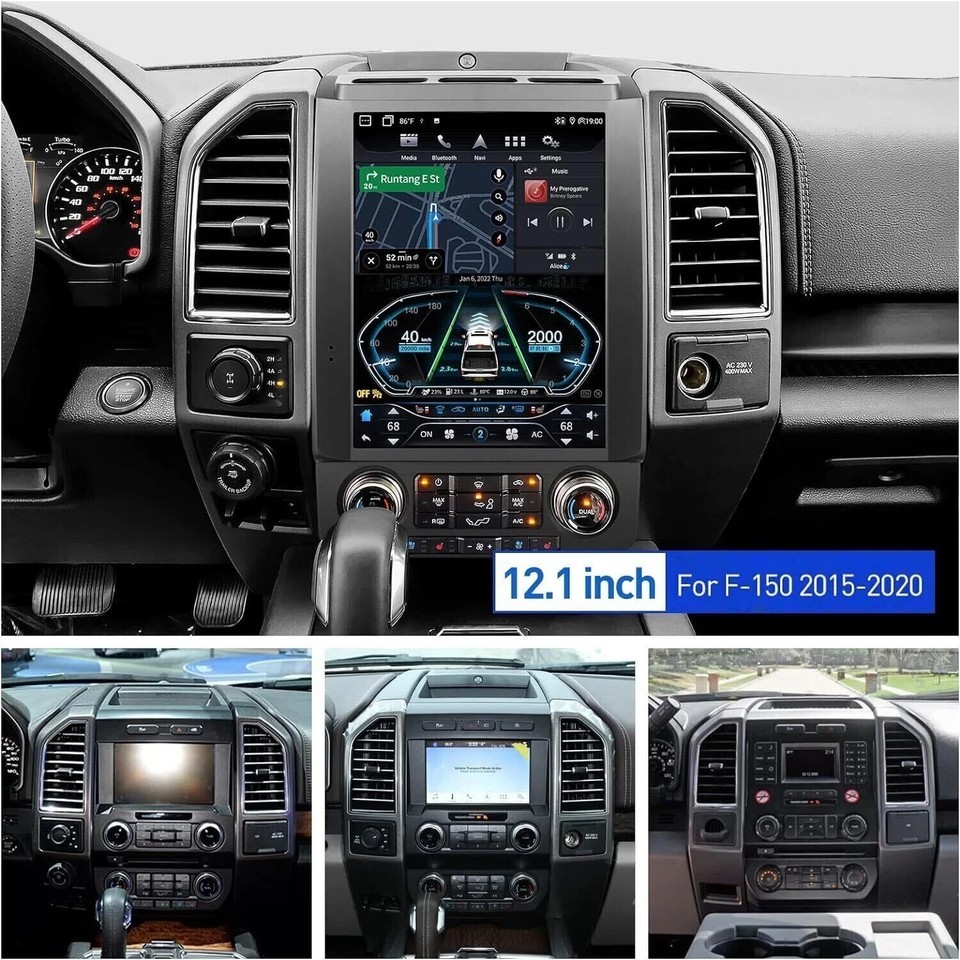 12.1” Android GPS CarPlay For FORD F150 2015-2020 Car Radio Stereo Tesla Style