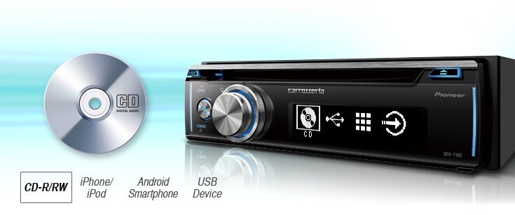 Pioneer Carrozzeria DEH-7100 Car Stereo CD Audio Receiver 1DIN USB Bluetooth AUX