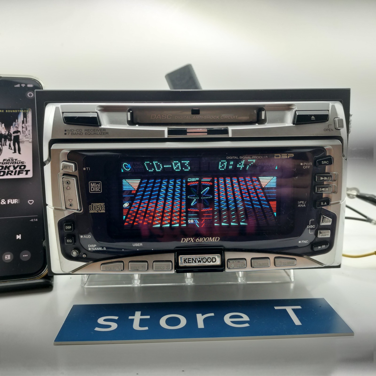 KENWOOD DPX-6100MD 2DIN CD MD Bluetooth Player Tested Working Very Good