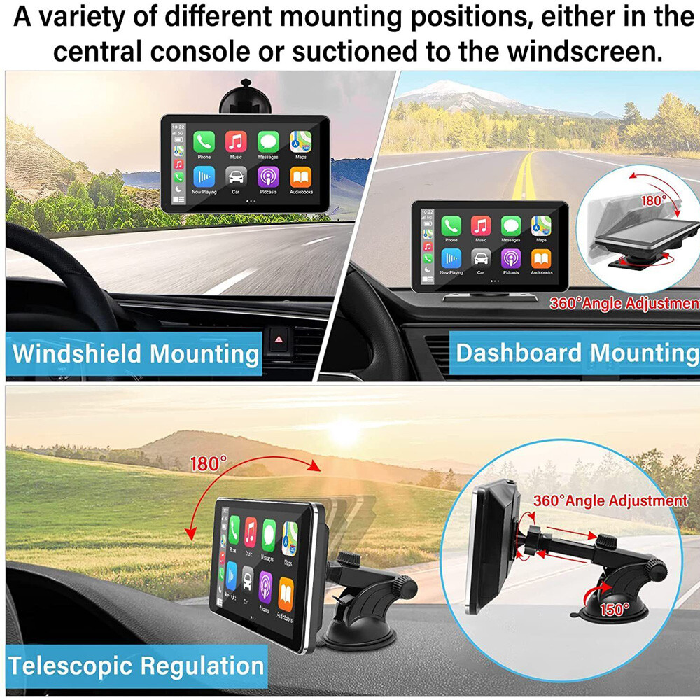 7 inch Wireless Carplay Portable Car Radio Android Auto Multimedia Player Stereo