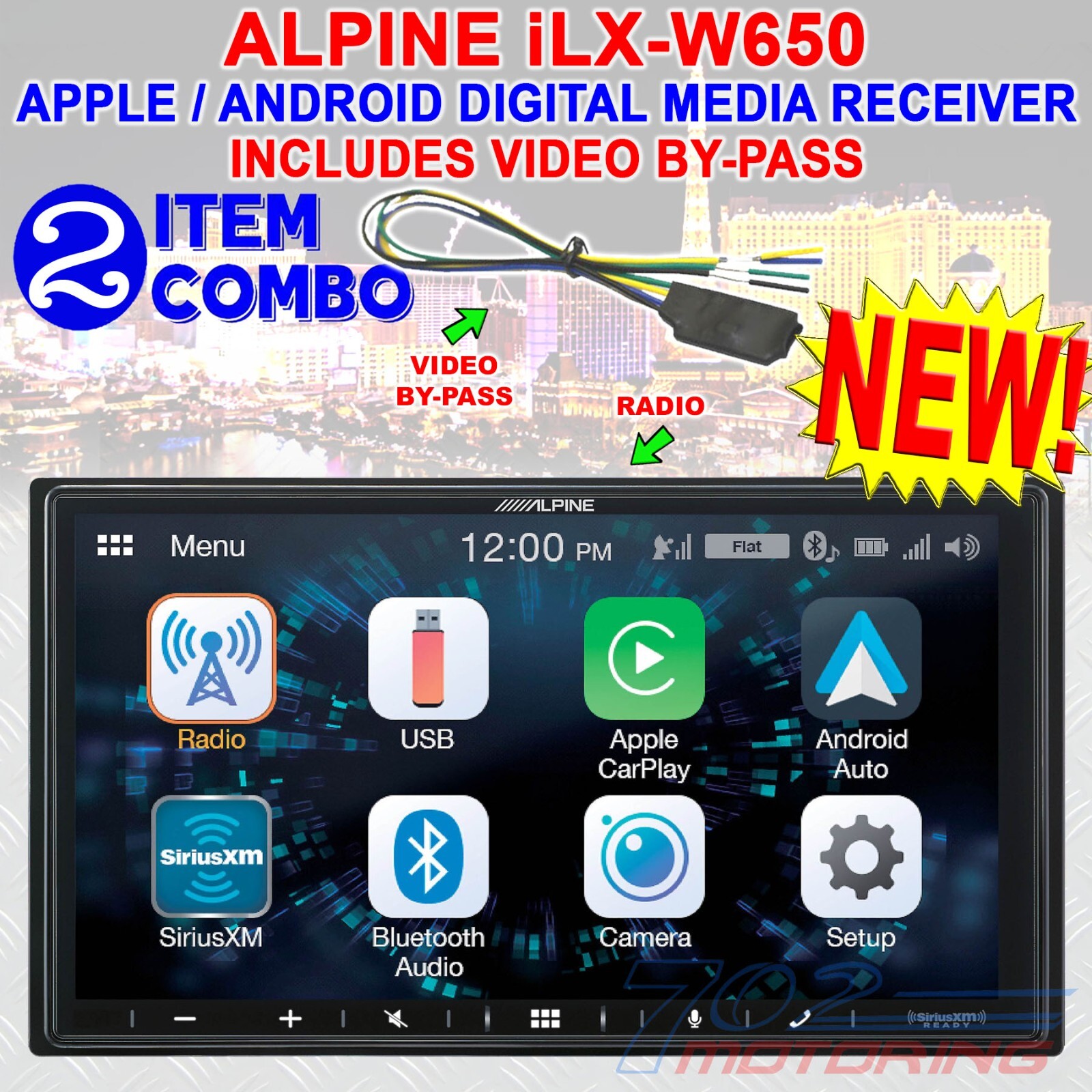 ALPINE ILX-W650, 7″ DOUBLE DIN DIGITAL MEDIA RECEIVIER, CARPLAY / ANDROID AUTO