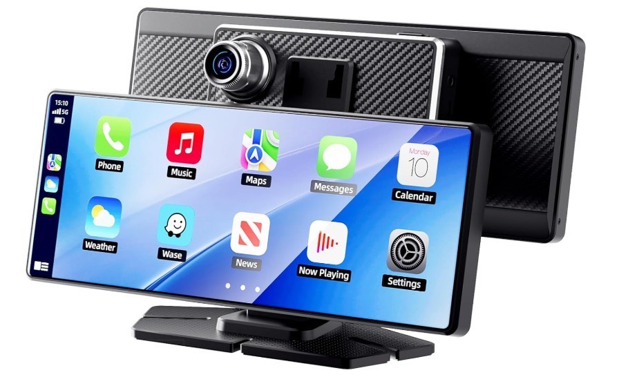 8.1″ Portable CarPlay Screen w/ Dash Cam, GPS (No Backup Camera)