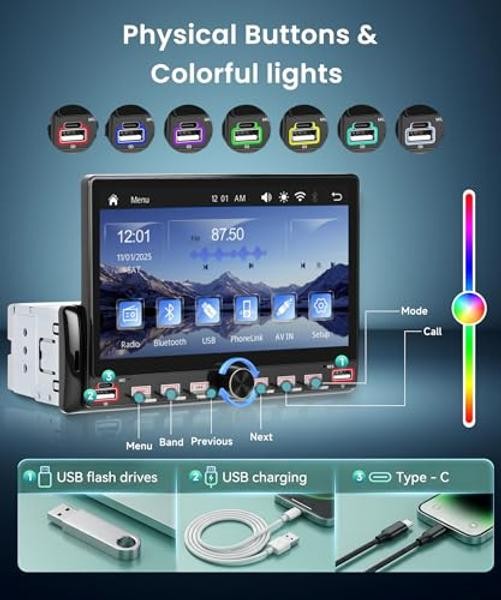 Single Din Car Stereo with Wireless CarPlay – 7 Inch with CarPlay