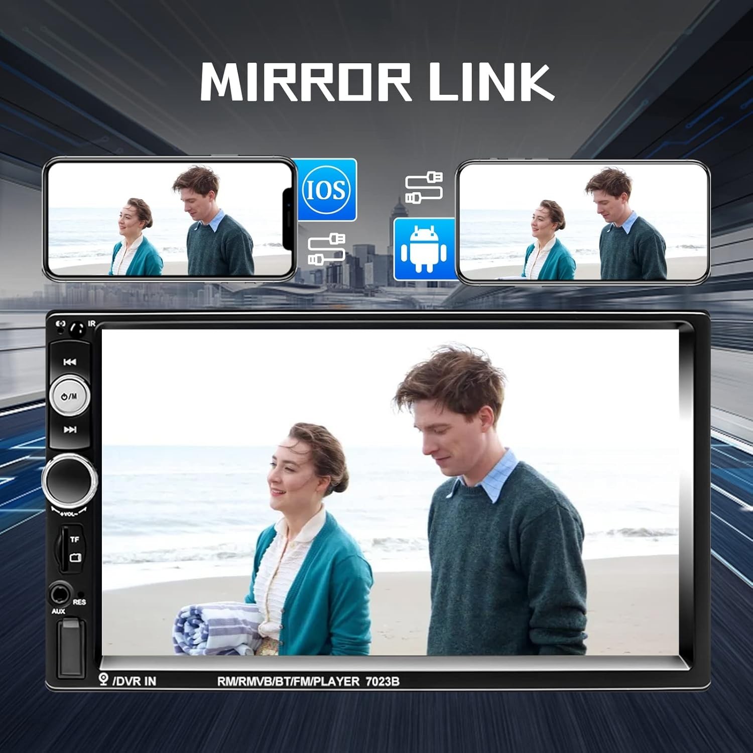 High Definition 7″ Touch Screen Autoradio with Bluetooth & Android Mirror Link