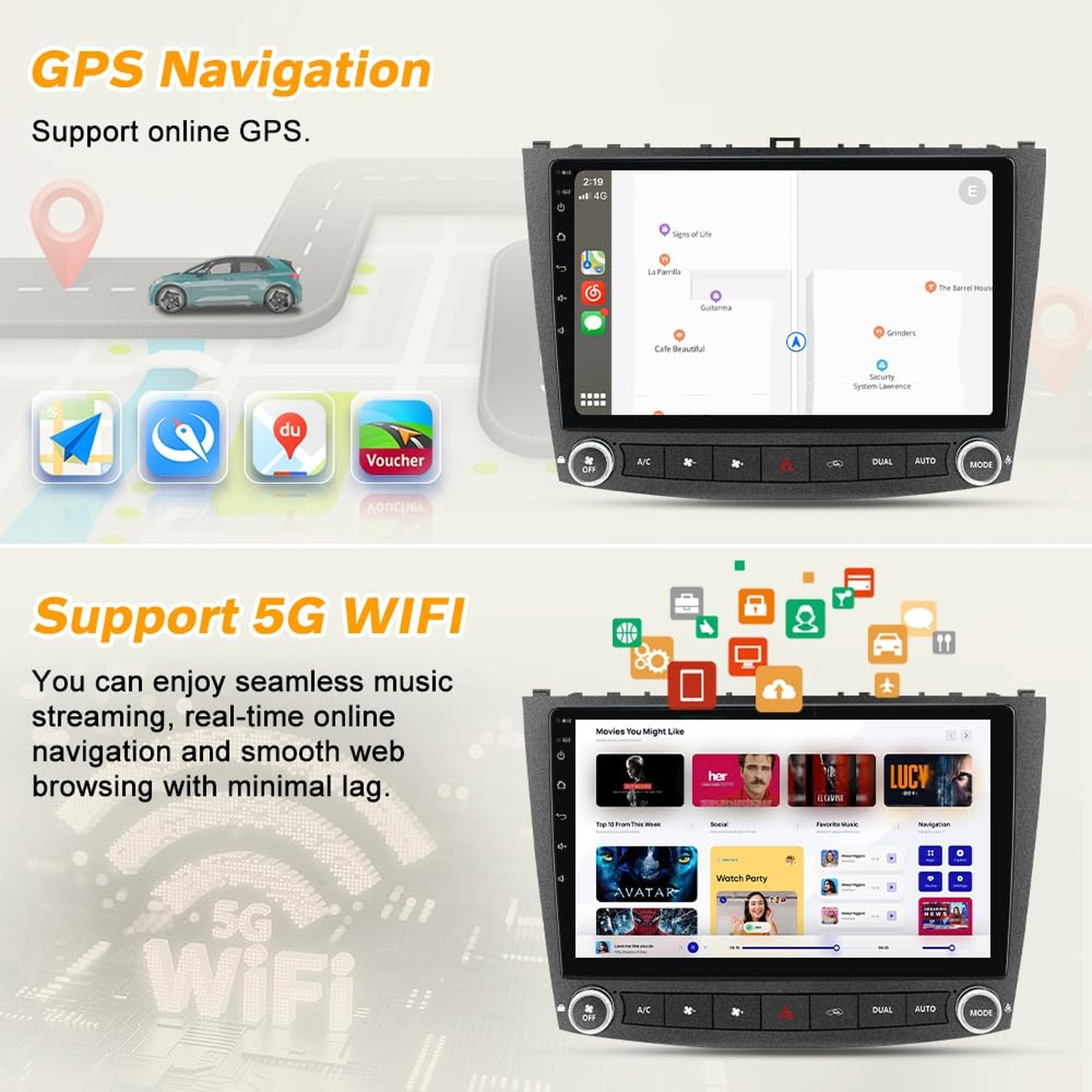 Android 13 Car Radio Stereo for Lexus IS250 IS300 IS200 IS220 IS350 2005-2012…