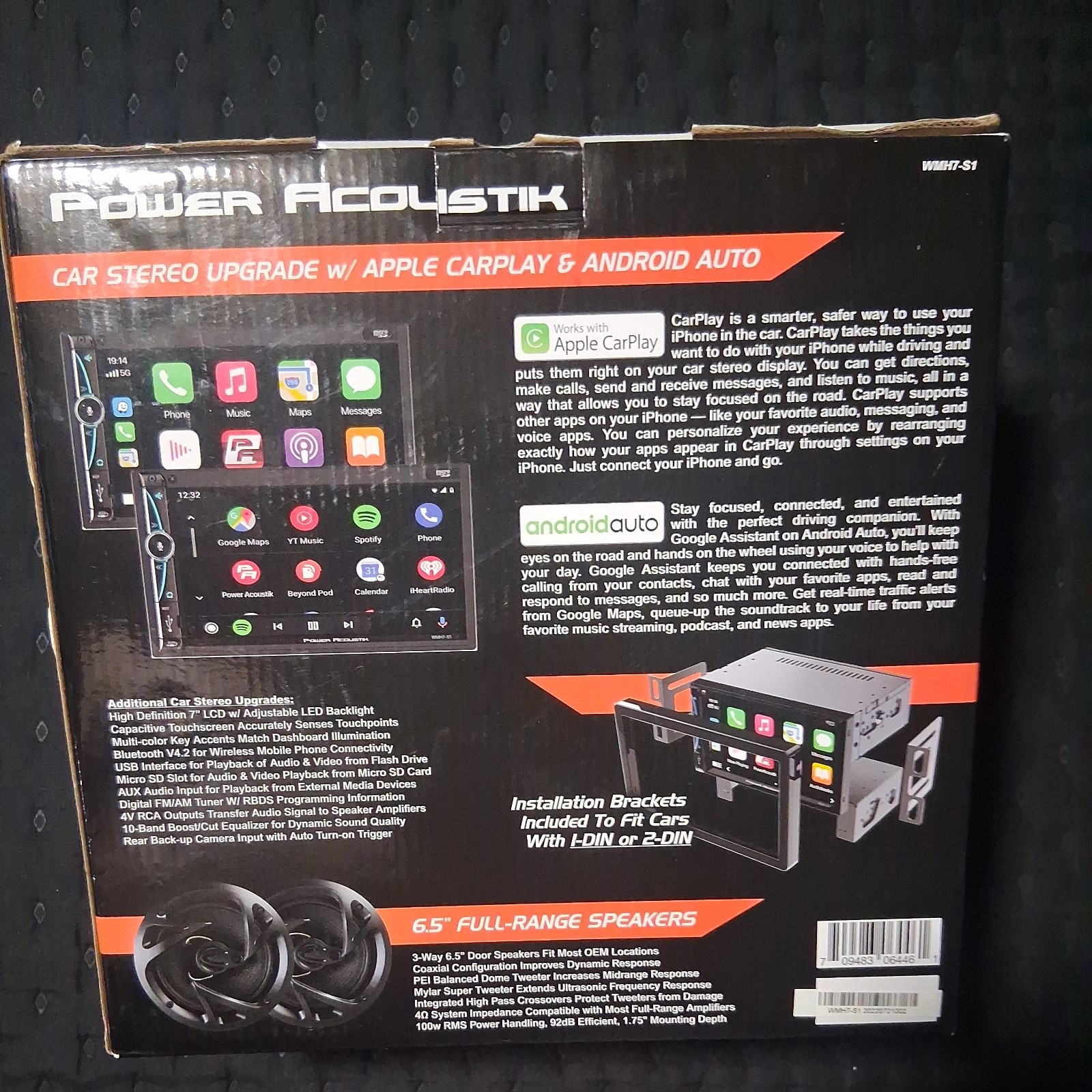 Power Acoustik WMH7-S1 Car Stereo Upgrade + 2 6.5″ COMES With Two Speakers