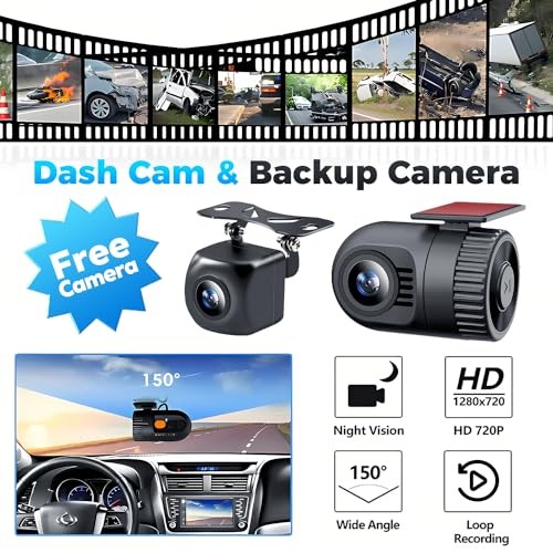 Car Radio With Dash Cam SJoyBring 7 Inch Double Din Apple Carplay