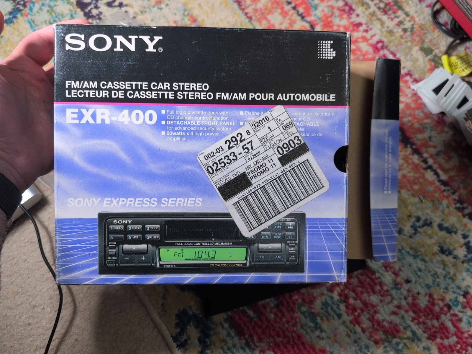 (NEW Open Box) Vintage Sony EXR-400 FM/AM Cassette Stereo Car Radio Read
