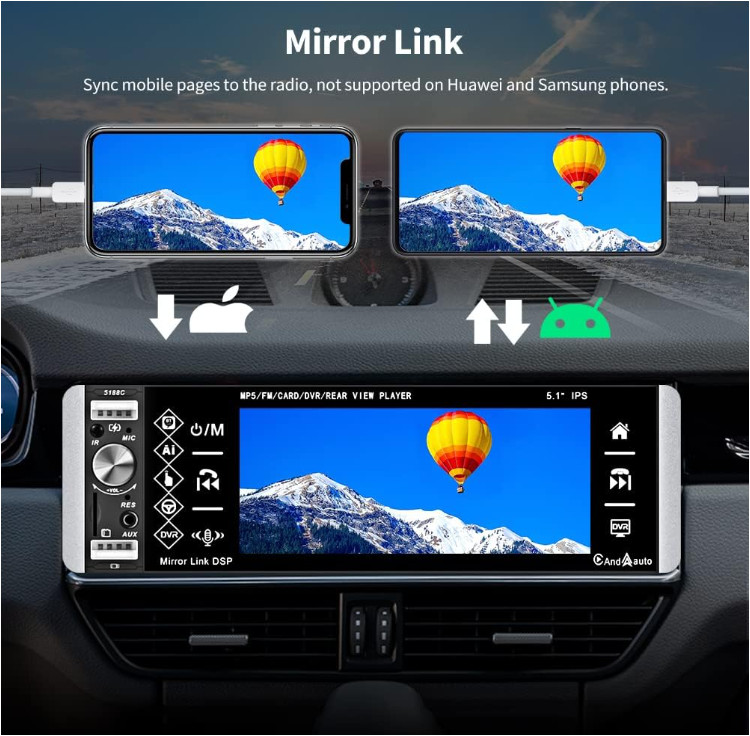 Estereo De Pantalla con Bluetooth Para Coche Carro Auto MP5 Player RCA/AUX/USB/T