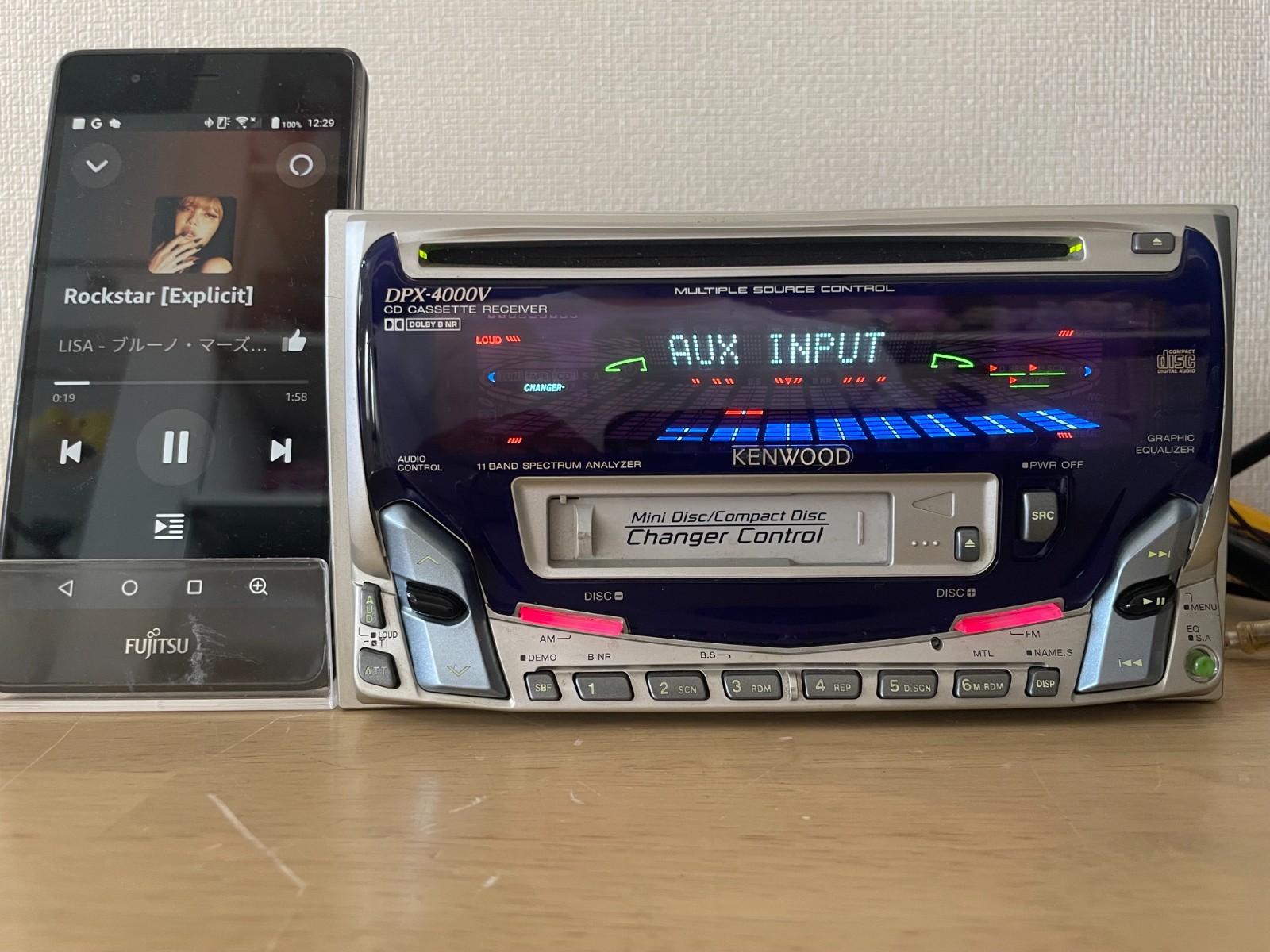 Kenwood DPX-4000V 2DIN Car Audio CD Cassette Bluetooth Player Tested Working