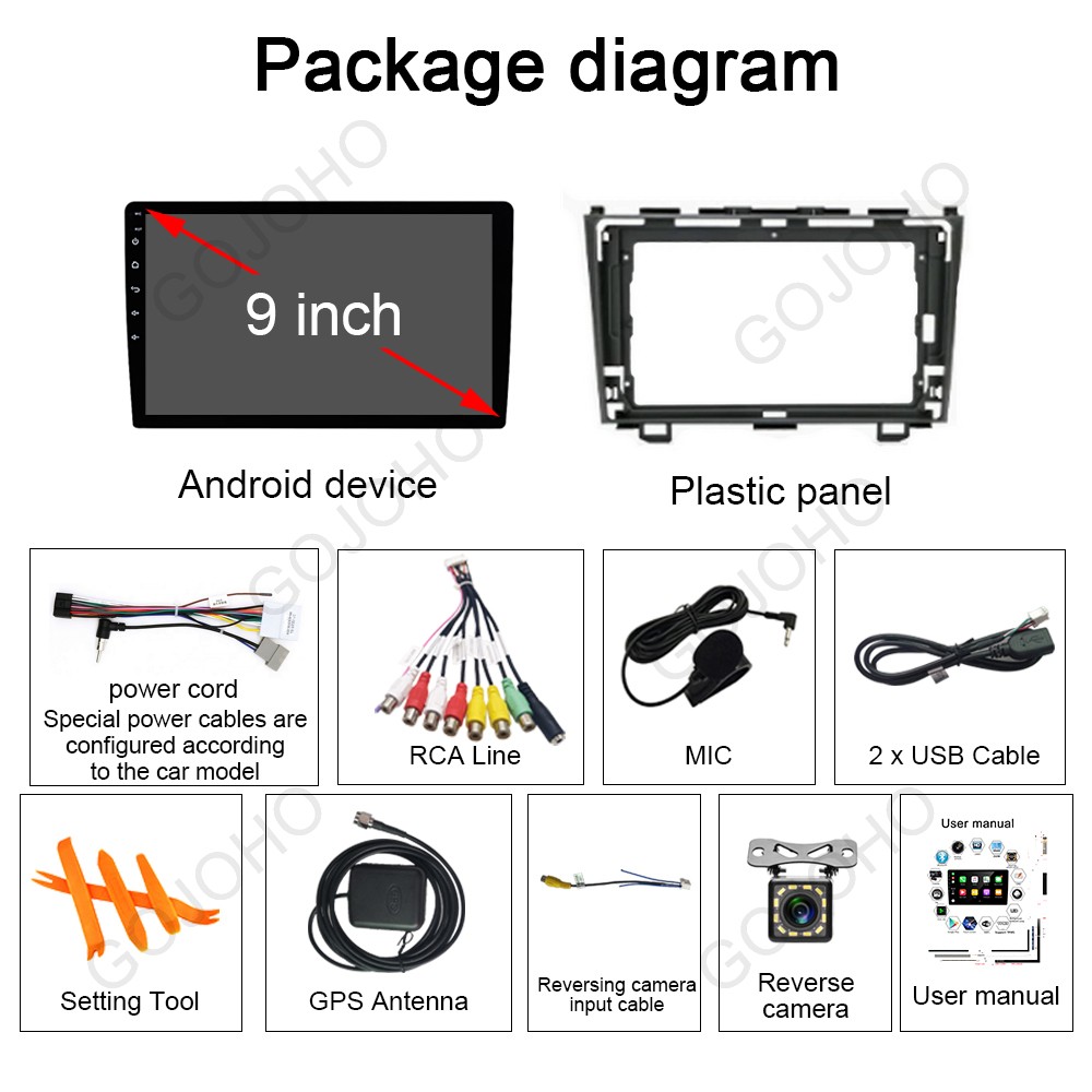 9″ 64GB FOR HONDA CRV 2007-2011 WIRELESS CARPLAY CAR STEREO RADIO GPS