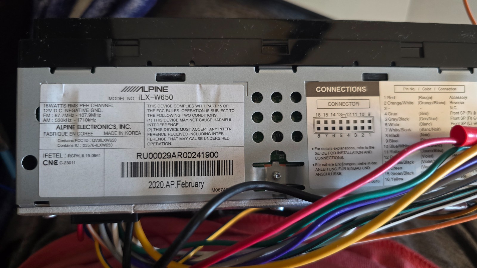 Alpine iLX-W650 Radio