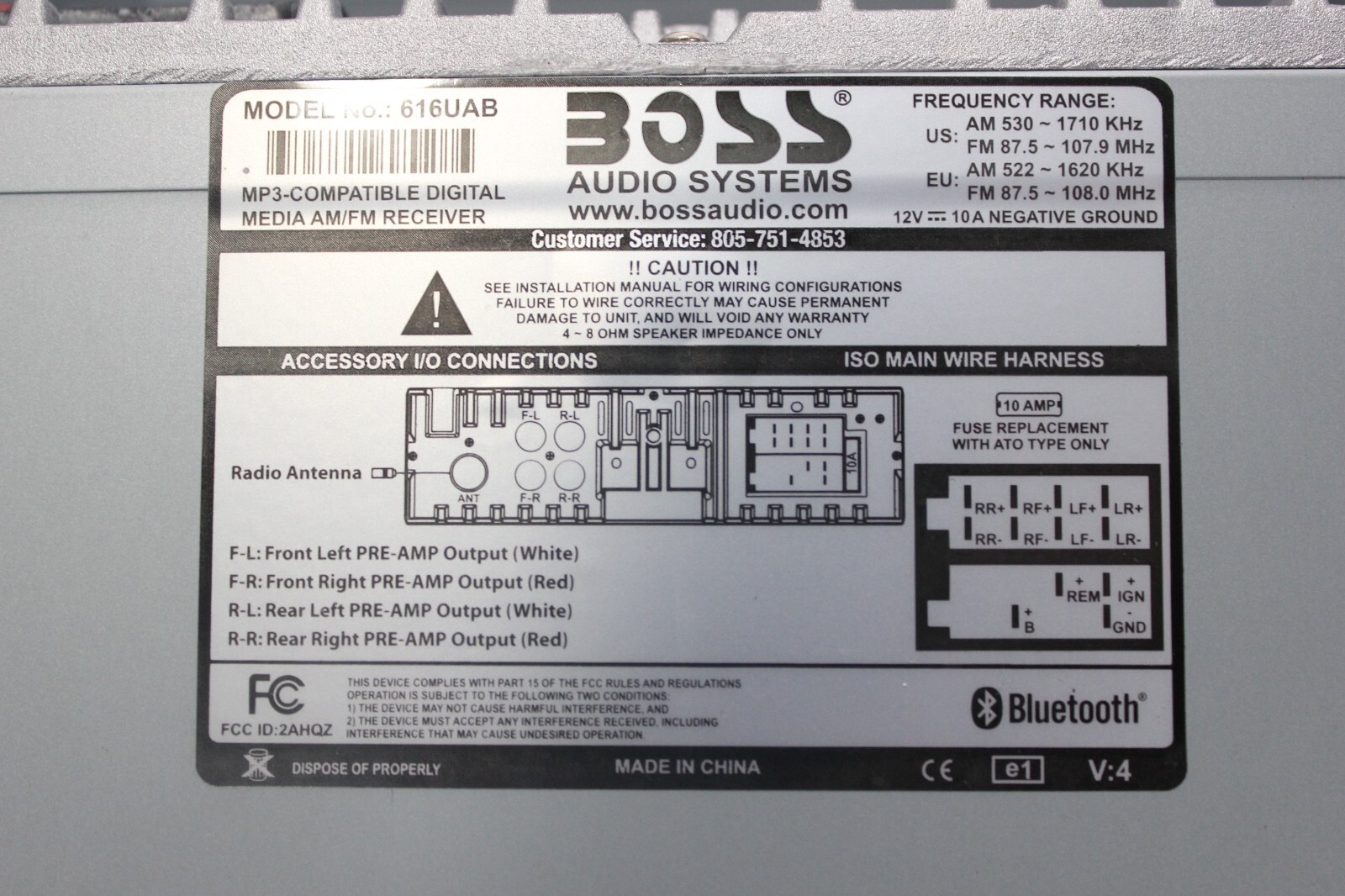 BOSS Audio Systems 616UAB Multimedia Car Stereo – Single Din LCD Bluetooth Radio