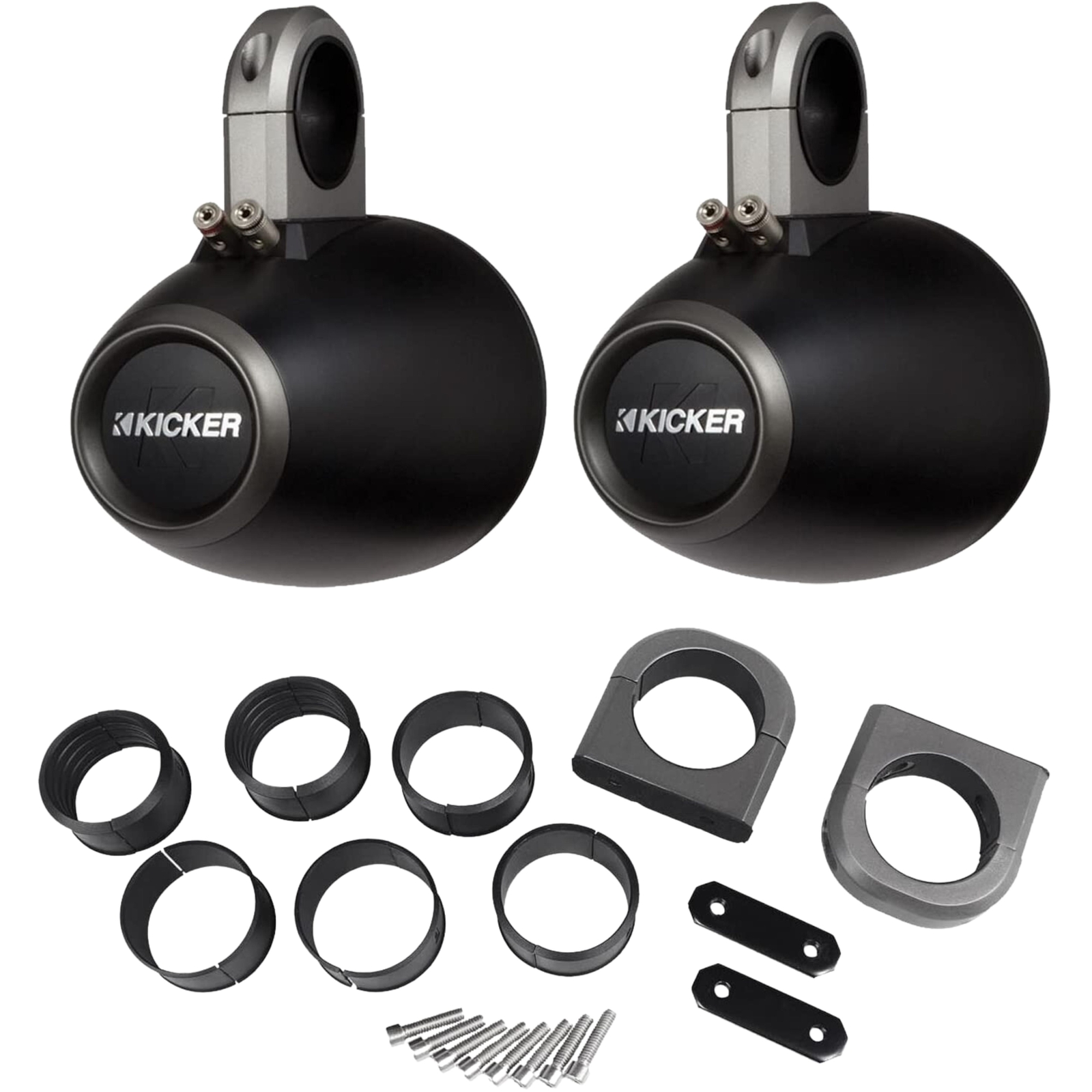 Kicker Pair of Black 6.5″ Marine Wakeboard Tower Speaker Enclosures 12KMTES