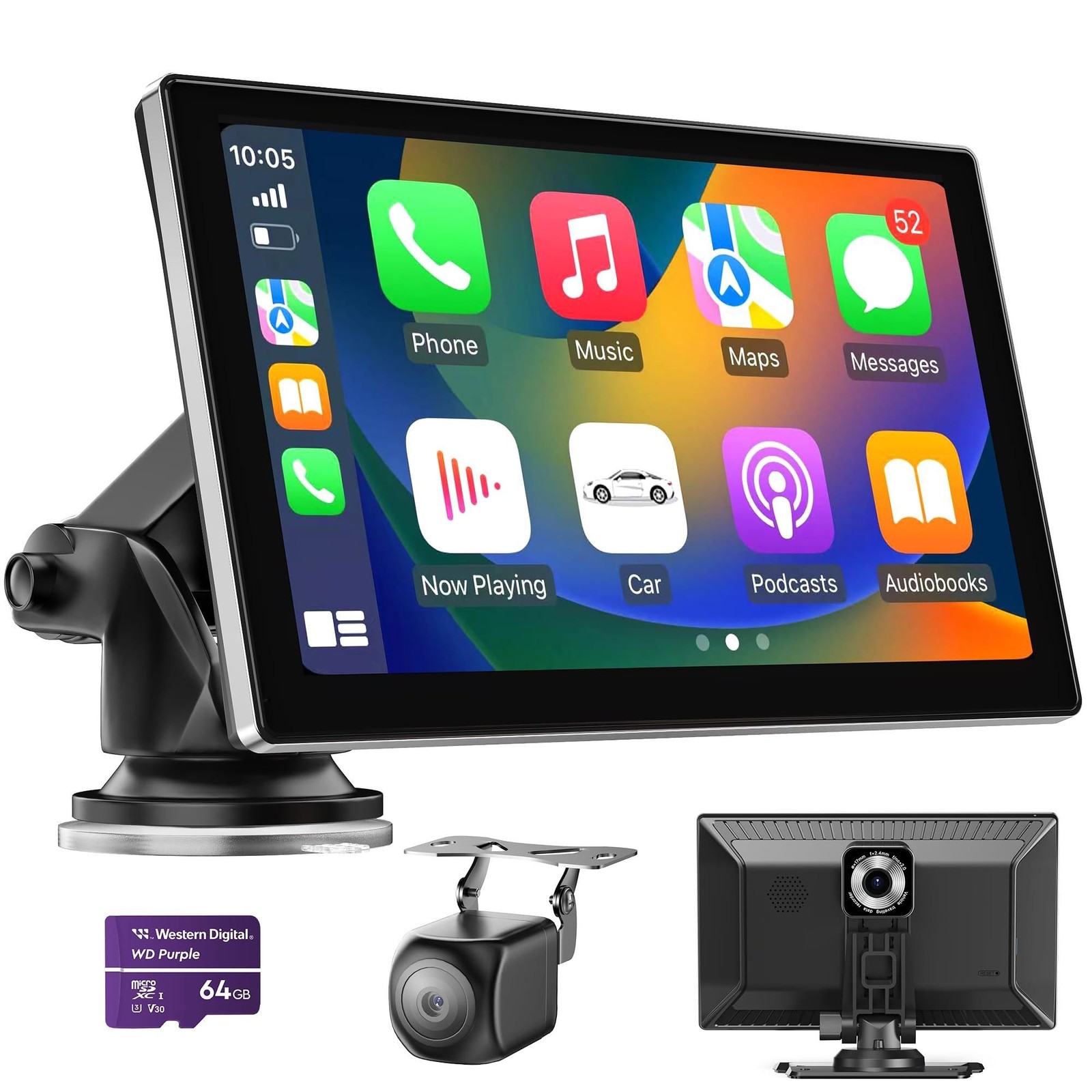 9″ Wireless Apple Carplay Screen for Car, Portable Car Play Screen for Car & …
