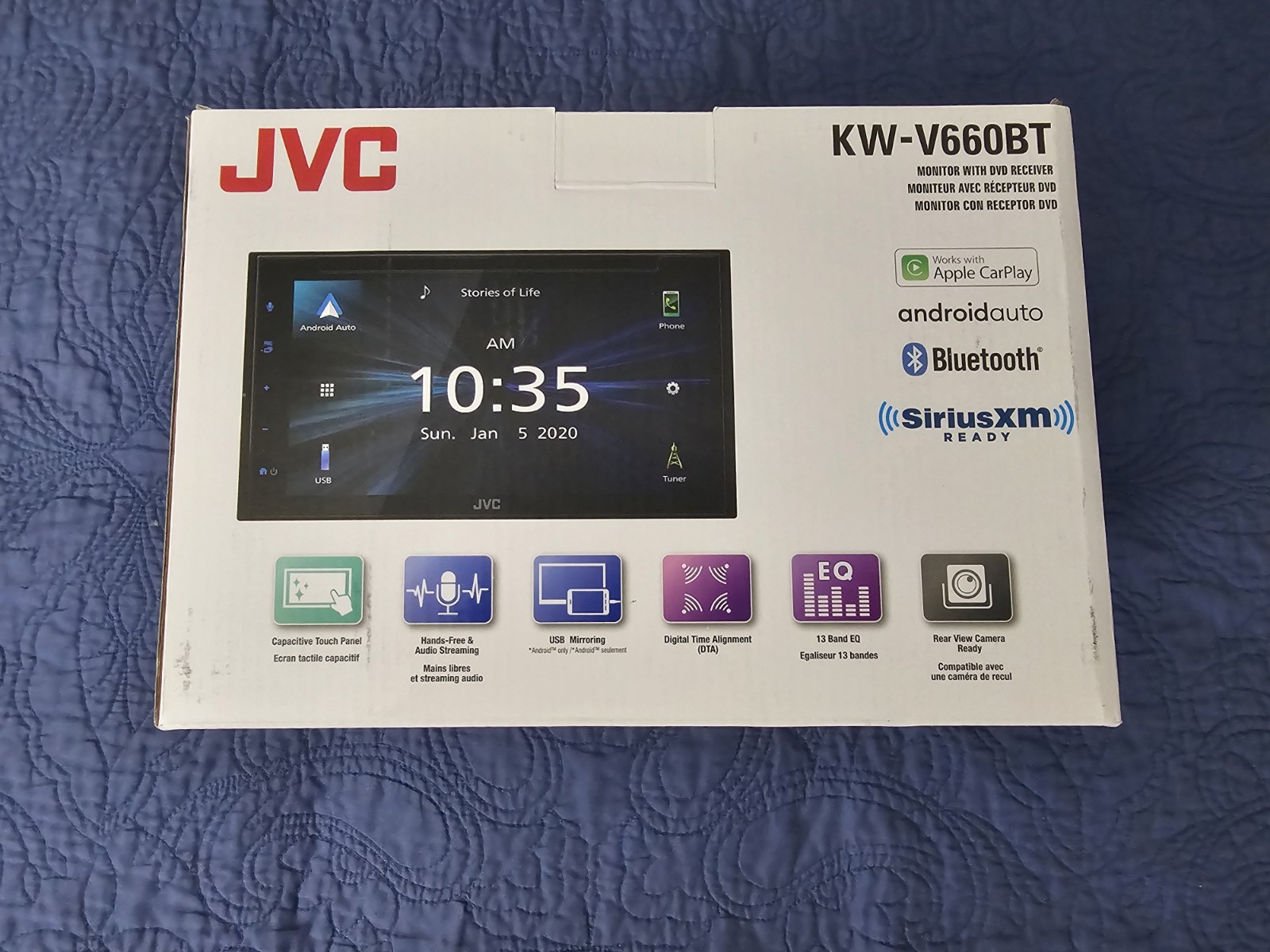 NEW JVC KW-V660BT, 2-DIN 6.8″ LCD Screen, DVD, CD Player, Receiver w/ Bluetooth