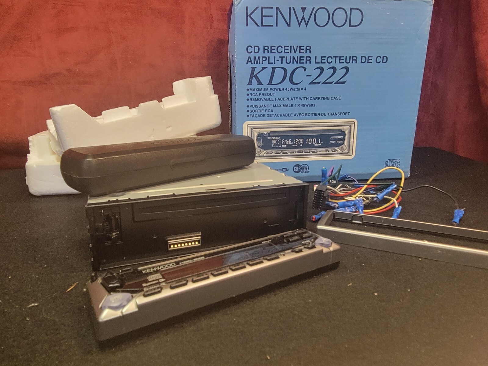 Kenwood Car Stereo CD Receiver Player AM/FM Radio 45 Watts X4 RCA KDC-222