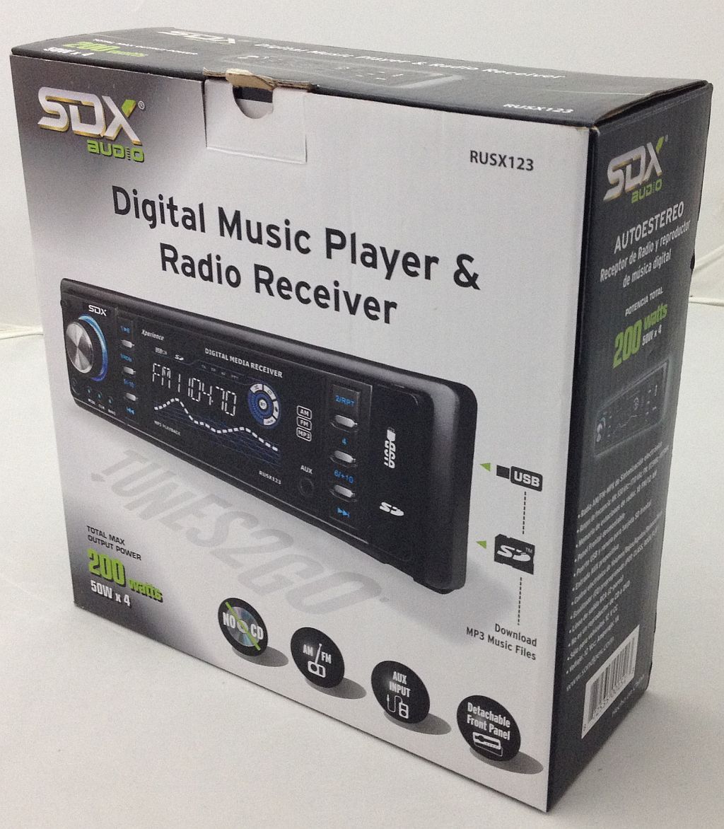 SDX Digital Music Player & Radio Receiver w USB slot and SD Card Slot RUSX-123