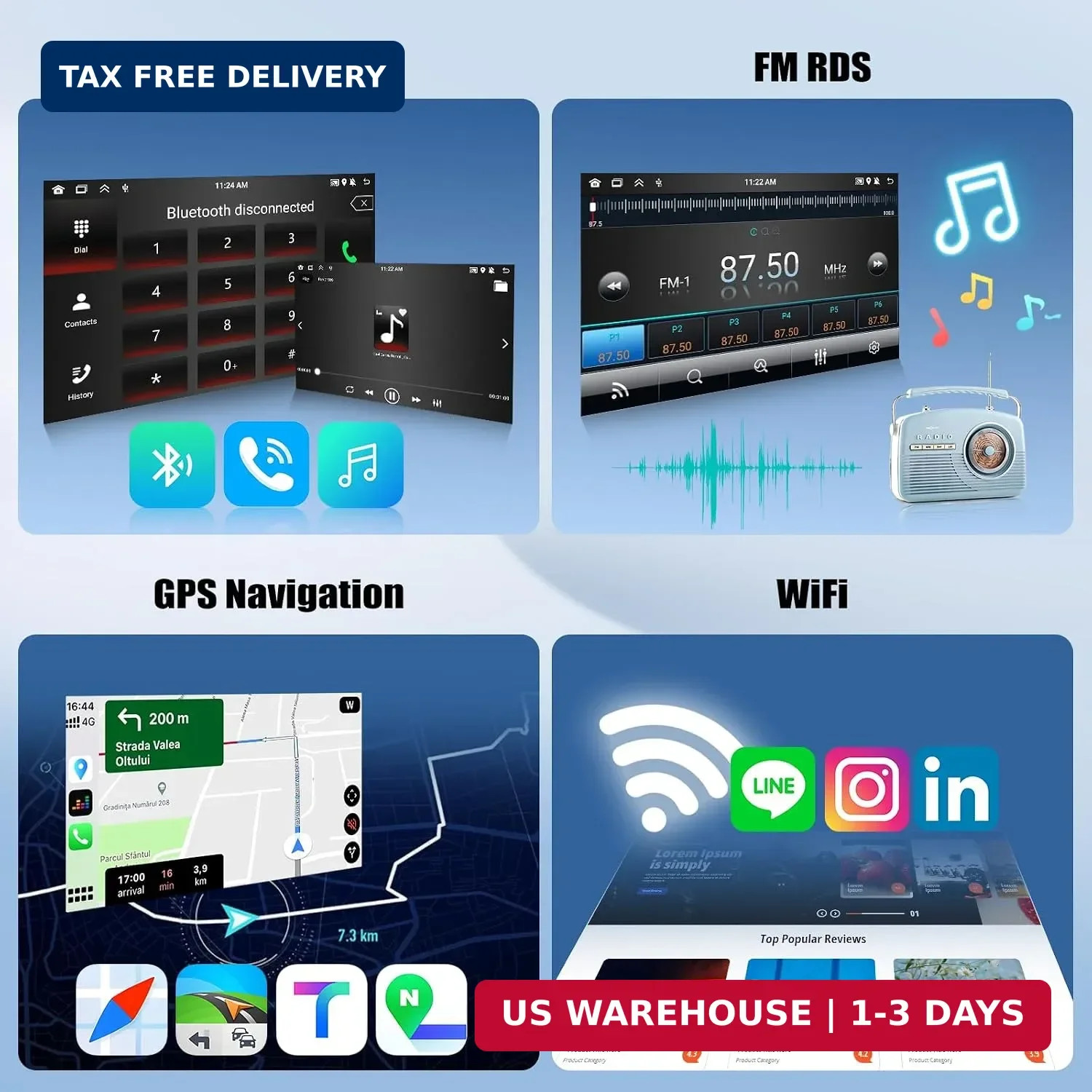 Car Stereo for VW Passat Jetta Tiguan Golf MK5 MK6 T5 EOS Polo 7 Inch Touchscree